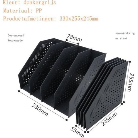 Cassette À Magazines - 4 Compartiments - Format A4 - Pour Bureau Et Salle D'Attente - 1 Pièce (1/5)