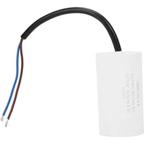 CBB60 450V 50uF Anlaufkondensator, Mikrofarad-Motorkondensator mit Anschlusskabel (1/5)