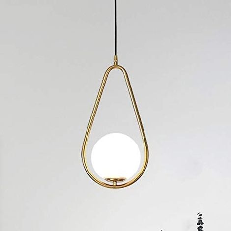 Copper Single Head Chandelier, Modern Minimalist Fashion Design Restaurant Hotel Aisle Lighting (1/5)