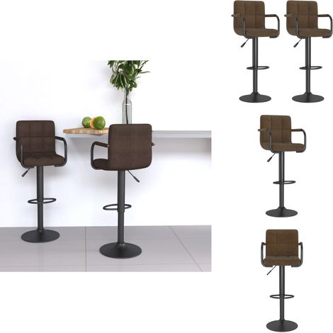 Barhocker 2 Stk. Braun Stoff - Barhocker - Tresenhocker - Thekenhocker - Barstuhl