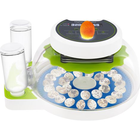 Incubateur d'œufs de caille automatique – Couveuse 33 œufs avec retournement automatique – Contrôle de température et d'humidité, écran LED – Pour œufs de volaille, de poulets et de perroquets (1/5)