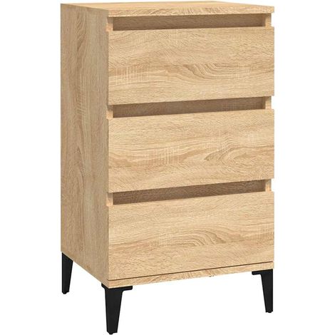 vidaXL Mesita de noche madera contrachapada roble sonoma 40x35x70 cm (1/2)