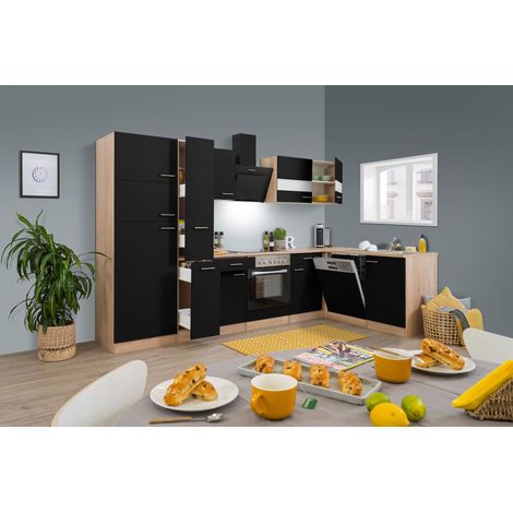 Cuisine Kitchenette d'angle Chêne Noir Merle 310x172 cm Respekta