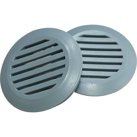 Lüftungsgitter für Möbelschränke, Durchmesser 50 mm, grau, 10 Stück (1/5)