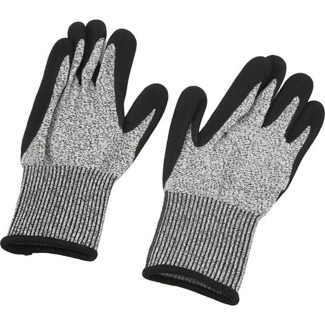 Gants en nitrile résistants aux coupures, niveau de protection 5, bonne adhérence, gants de sécurité anti-coupures pour la fabrication de métaux, taille M (1/5)