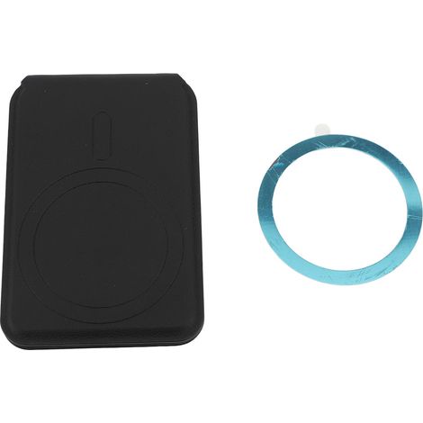 Supporto da tavolo per telefono con anello magnetico, treppiede pieghevole in similpelle, regolazione multi-angolo per videochiamate, nero. (1/2)
