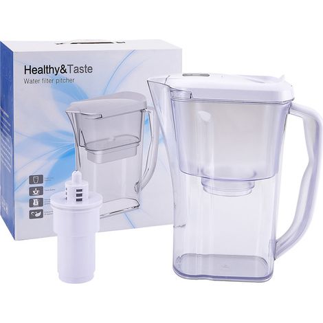 Carafe filtrante 2,5 L – Filtration 150 L – Réduit le chlore, le calcaire et les métaux lourds – Carafe d’eau filtrante écologique sans BPA 271105230 mm (1/5)