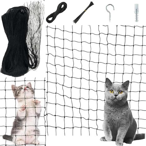Filet Chat Balcon, 6 x 3 m Filet de Protection Chat avec kit de Fixation (1/5)