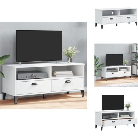 Meuble TV VIKEN blanc bois d'ingénierie - Meuble Tv - Meuble Téléviseur - Support Tv - Unité Tv - Design Industriel (1/5)