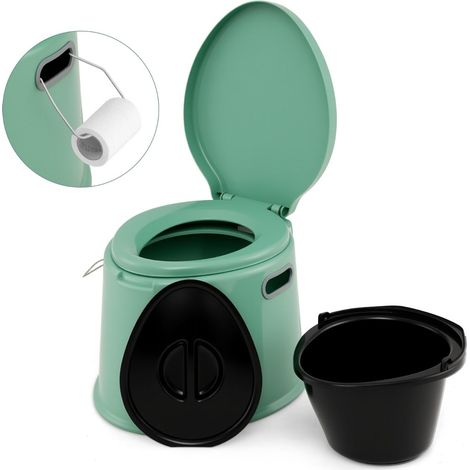 Toilette portatile compatta per campeggio 41 x 49,5 x 34 cm facile da pulire verde 200014387