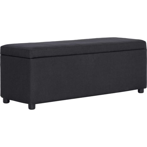 Banc avec compartiment de rangement 116 cm Noir Polyester (1/5)