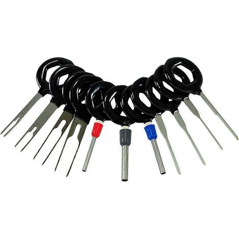 11 pièces Extracteur de bornes de connecteurs de faisceau de câbles de circuit imprimé pour automobile, outil de sertissage à aiguille, couleur aléatoire-Black (1/3)