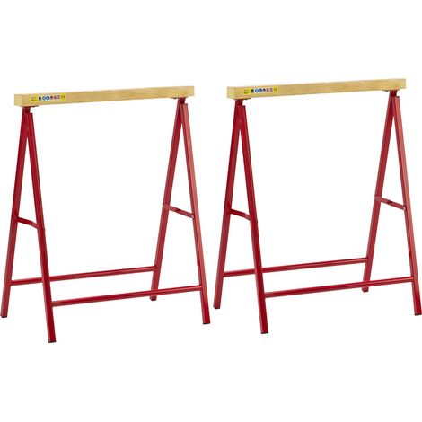 Klappbock 2 Stück Unterstellbock Gerüstbock Stützbock 60 cm mit Holzauflage (1/5)