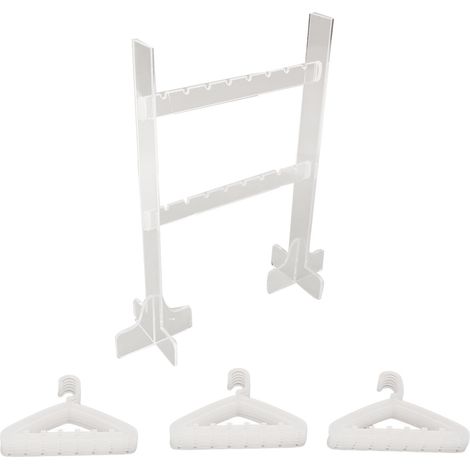 Présentoir à bijoux acrylique transparent double étage grande capacité pratique pour magasins, support de rangement clair et robuste (1/5)