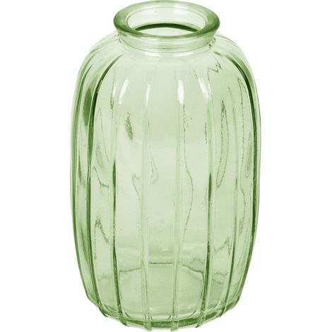 Vase Soliflore en Verre Vert pour Fleurs, Élégant Décoration Table Mariage, Rebord Fenêtre, Fêtes Jardin, Repas Estivaux, Cheminée, Cadeau 12cm (1/2)