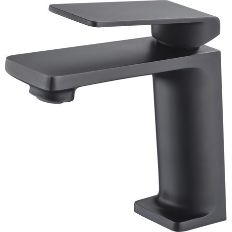 Rubinetto del lavabo monocomando  Modello FIYI  Bocca bassa  Colore nero finitura opaca [ IMEX® ]