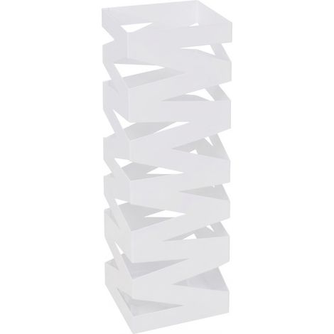 Portaombrelli In Acciaio Zincato Con Decori Traforati Porta Ombrelli Vaschetta Scolapioggia Due Ganci Removibili Base Antiscivolo Per Ingresso Casa E Ufficio Design Moderno Bianco (1/5)