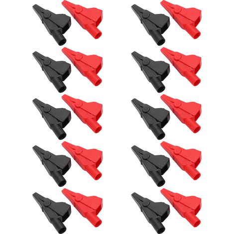 J.60032 Jeu de 10 pinces de test banane, pinces de test électriques entièrement fermées avec inserts de 4 mm, adaptées aux instruments électroniques (1/5)