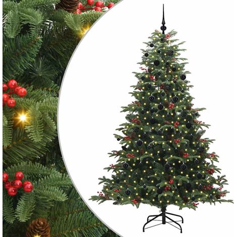 Sapin de Noël Arbre de Noël artificiel Vert 210 cm PVC, métal et plastique (1/5)