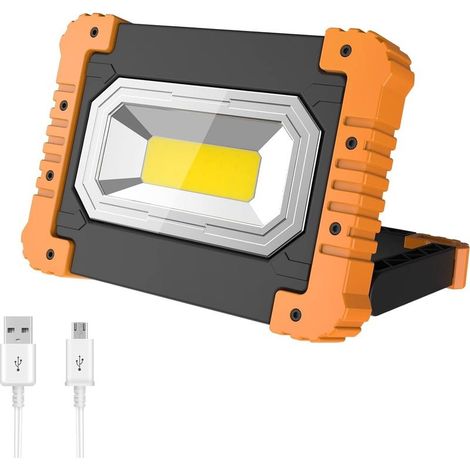 LED Rechargeable Work Light Portable USB Waterproof Spotlight for Construction Site, Garage Workshop, Camping, Garage, Fishing, Hiking (1/5)