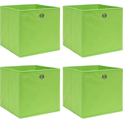 Boîtes de rangement 4 pcs Vert 32x32x32 cm Tissu (1/5)