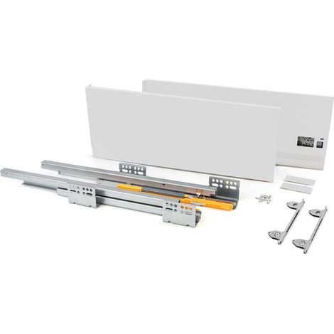 Emuca Außenschublade Concept 30Kg Höhe 185mm, Tiefe 350mm, Stahl, Weiß lackiert