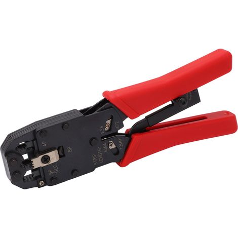 Pince à sertir réseau HT 2008R, outil multifonction à cliquet haute efficacité, dénude-câble et pince, pour connecteurs RJ45/RJ11 (1/5)