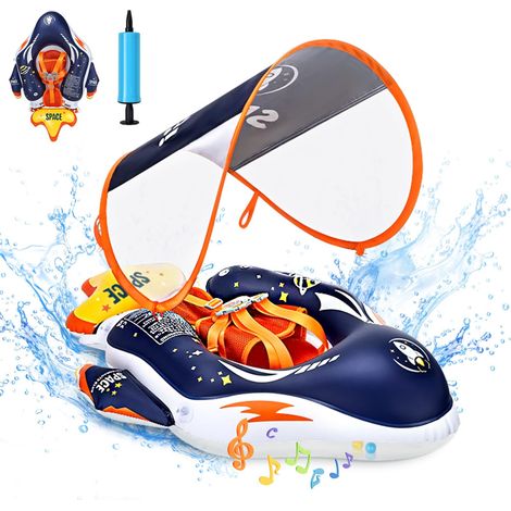 Bouee Bebe, Bouee Piscine Bebe avec Pare Soleil e Siège, Bouée Bébé Flotteur Piscine, Bouée Piscine Gonflable pour Piscine, Plage, Vacances de 6 à 36 Mois (1/5)