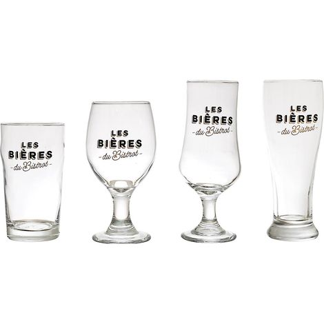 Coffret 4 Verres à Bières "Bistrot" 47cl Transparent