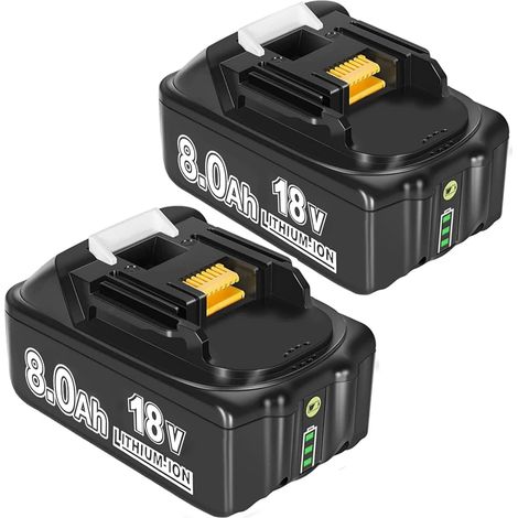 2x 18V Akku passend für Makita Akku 18V 8Ah BL1860 BL1850 BL1850B BL1860 BL1860B BL1840B BL1840 BL1830 BL1835 BL1845 194204-5 LXT-400 (1/5)