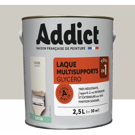 Laque Glycéro Multisupports Addict Ivoire Satin 2,5 L (1/2)
