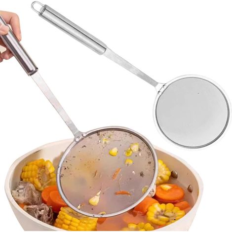 Écumoire à graisse pour cuisson 2 Pièces en Acier Inoxydable Long (1/5)