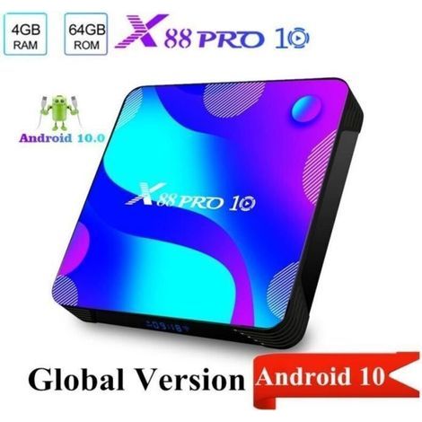 X88 PRO 10 Smart TV Box Android 10 -4GO+64Go-RK3318 USB3.0 Google PlayStore Netflix (1/4)