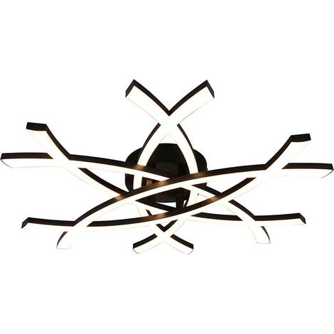 LED Deckenleuchte Deckenlampe Wohnzimmerlampe schwarz 3800lm L 59 cm (1/5)