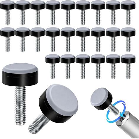 Juego de 24 deslizadores de teflón - 20 mm - Con rosca M6 - Patas de muebles de teflón Deslizadores de fieltro de PTFE atornillables para sillas con rosca de teflón M6 (1/5)