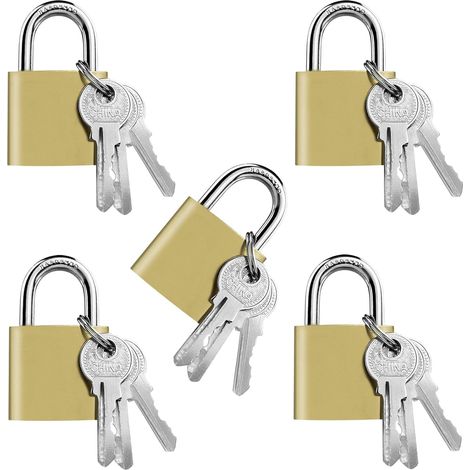 5 Cadenas Securite 32mm Etanches Corps Epais Cylindre Acier Robuste (1/5)
