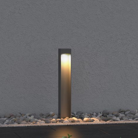 Mai & Mai Stehleuchte Außenleuchte 6x6x40cm IP65 Wegeleuchte Außen Außenpollerleuchte für Garten, 3000K Stehlampe Gartenlampe Außenlampe Standleuchte Sandgrau dunkel 5W BaldersLights