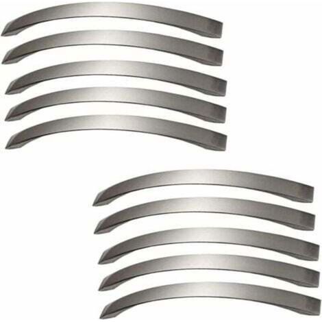 Poignée de meuble de cuisine lot de 10 - Chrome - Poignée de porte en nickel brossé Poignée de cuisine en acier inoxydable Entraxe 160 mm (1/4)
