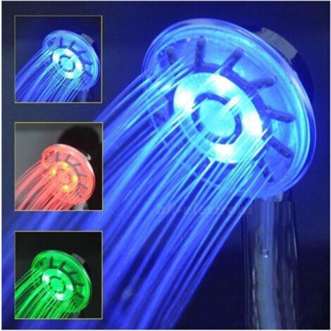 Pomme De Douche Lumineuse Avec Led Rouge Vert Bleu.bain Chromothérapie