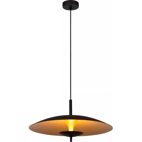 Suspension moderne noire intérieur doré Vulcan LED 9W Lucide (1/5)