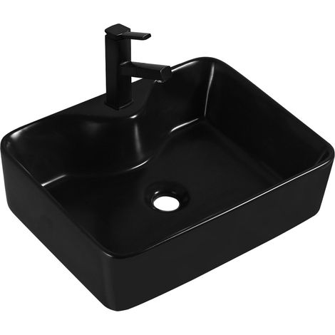 Mexen Eva lavabo sobre encimera 48 x 37 cm, negro mate - 21424970 (1/2)
