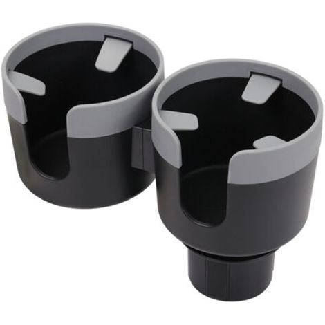 Double Trou Porte-Gobelets de Voiture avec Base Extensible, Porte-Bouteilles Multifonctions 2 en 1 pour Voiture, Accessoires Porte-Bouteilles Universel Réglable pour Véhicules(Gris) (1/5)