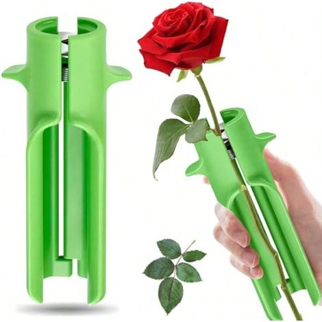 Outil de décapeur de piquants de rose : nettoyeur de tiges de fleurs et coupeur d'enlèvement de feuilles pour roses, jardinage DIY, utilisation par fleuristes et magasins de fleurs (1/5)