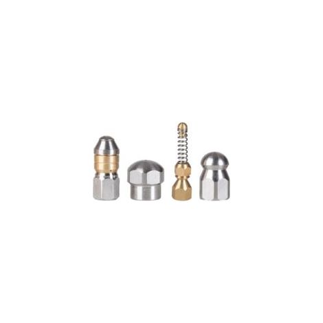 Set di 4 ugelli di pulizia in acciaio inox - filettatura G1/8, adatti per ugelli di idropulitrici ad alta pressione, ideali per disostruire tubi e scarichi. - Crezuo