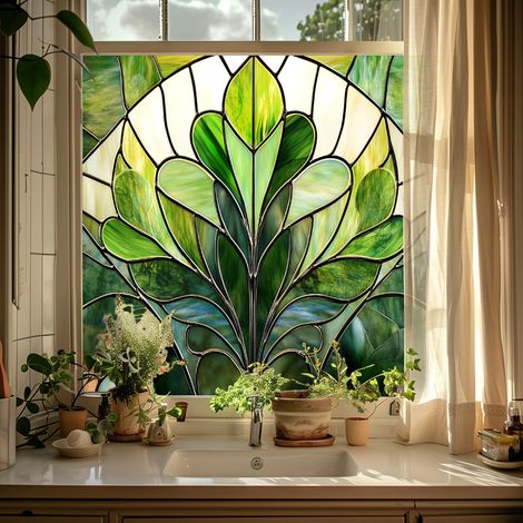 Film de confidentialité coloré pour vitres, 50×50cm, pour la décoration de fenêtres en verre, film à adsorption électrostatique. (1/5)