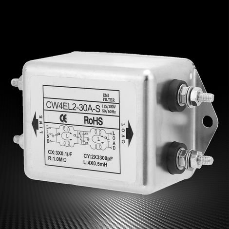 Filtre EMI monophasé CW4EL2-30A S pour alimentation 115 V/250 V 50/60 Hz (1/5)