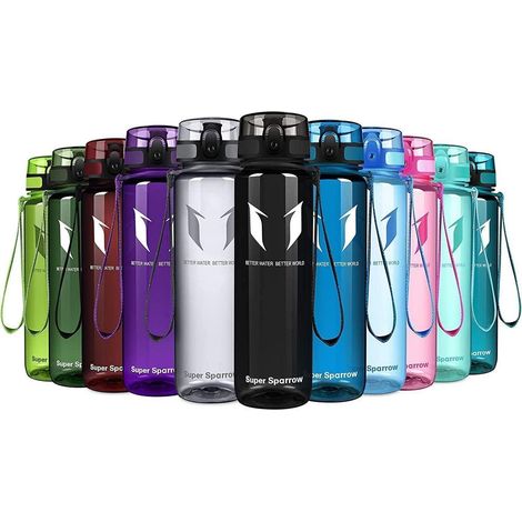 Trinkflasche Tritan BPAfrei 350ml 500ml 750ml 750 ml Glossy Schwarz (1/5)