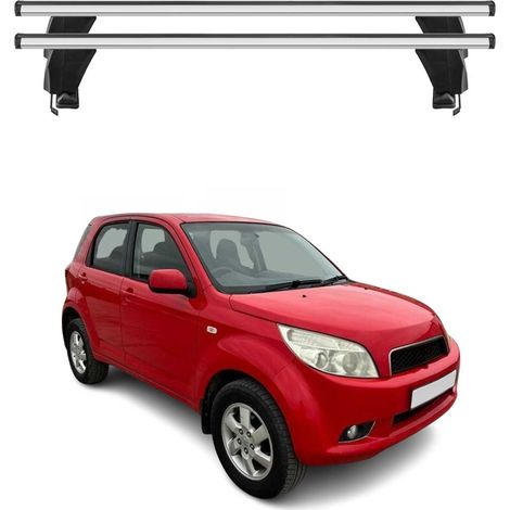 OMAC Dachträger Querträger Alu für Daihatsu Terios II J200 2006-2017 – Abschließbar – T-Nut – City-Crash-getestet – Max. 50 kg Silber (1/5)