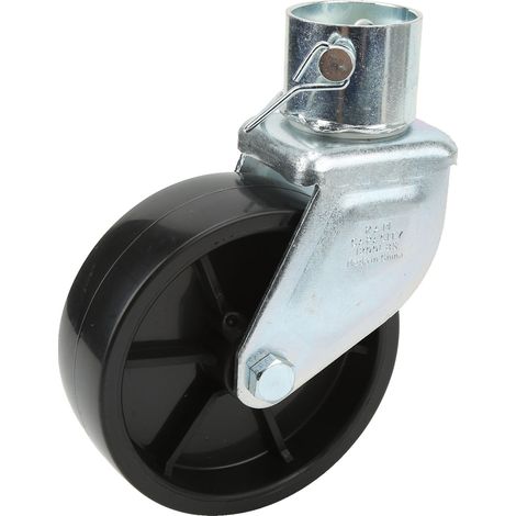 Roulette pivotante détachable 15 cm pour timon de remorque 540 kg, galet acier galvanisé pour caravane bateau (1/5)