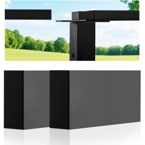 2er-Pack Verlängerungs-Handlaufverbinder, POM-Handlaufverschraubung für rechteckige Handlauf-Top-Kabelgeländer-System-Kits, Deck-Kabelschienensystem im Außenbereich, Mattschwarz, HT-04 (1/5)